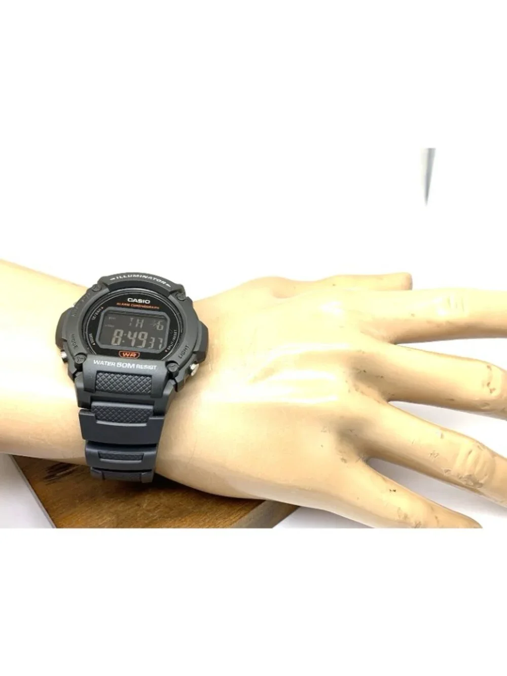 Casio Men's Watch W219H Illuminator Quartz Digital 42mm Gray Resin Sport 3224